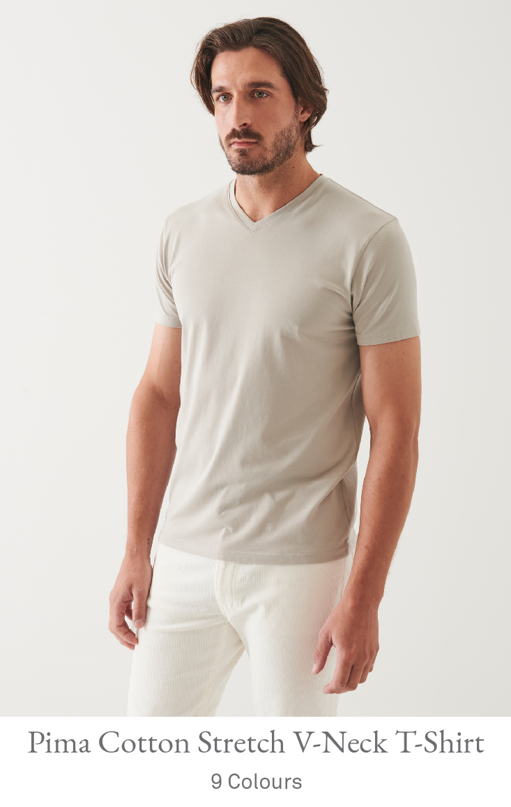 PIMA COTTON STRETCH V-NECK T-SHIRT