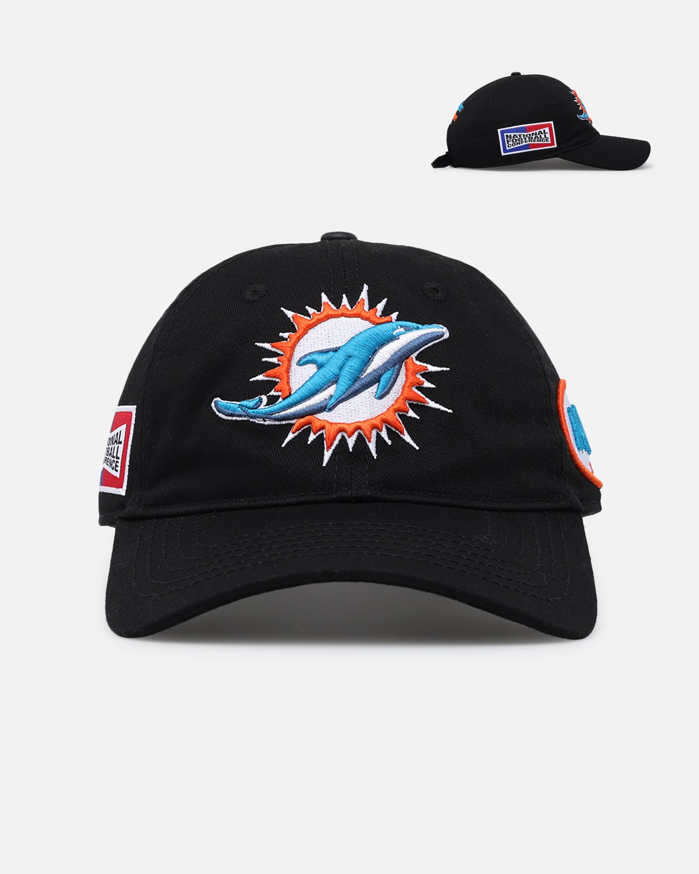 Image of Pro Standard Miami Dolphins Fast Lane Logo Dad Hat Strapback Black