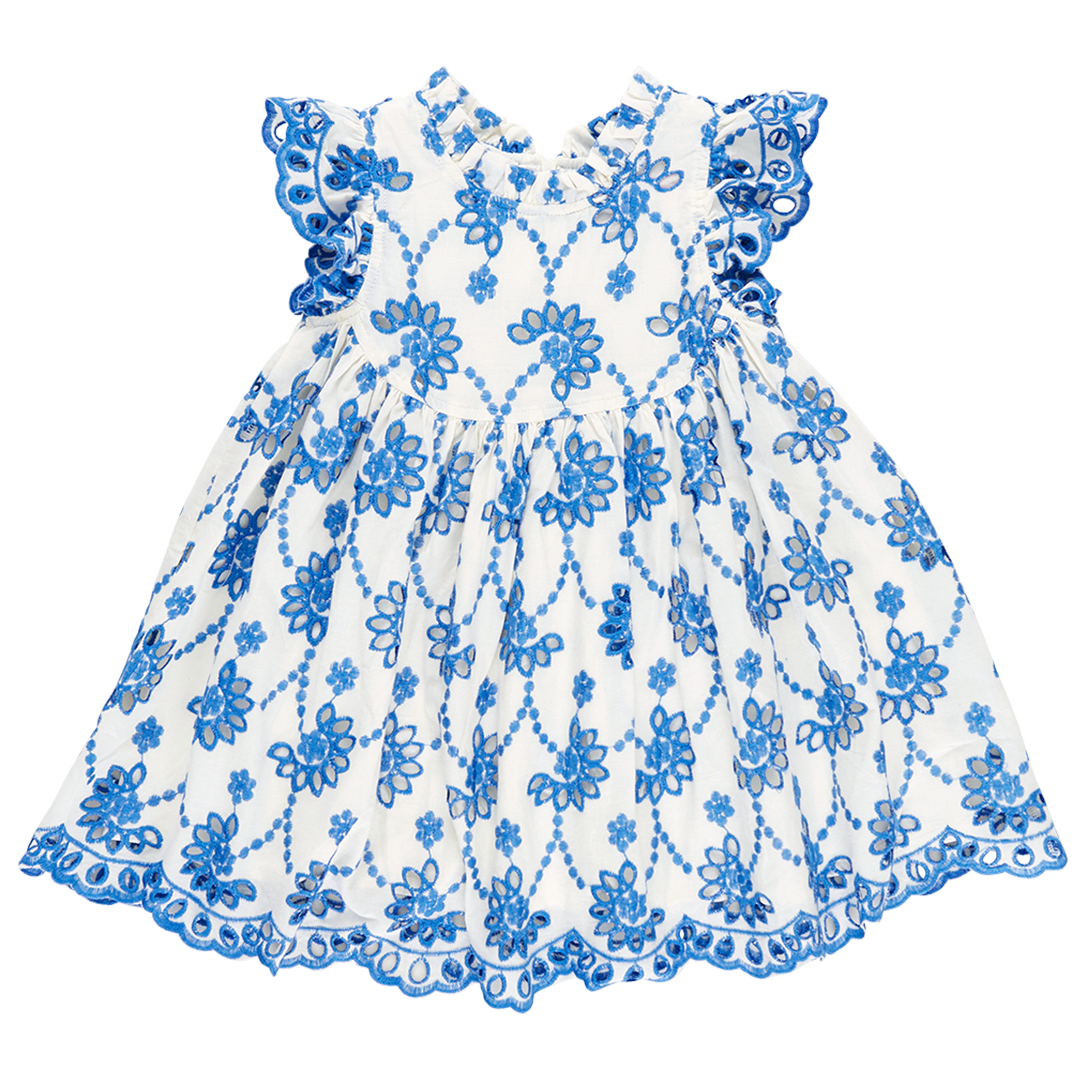 Image of Girls Cynthia Dress - Blue Eyelet