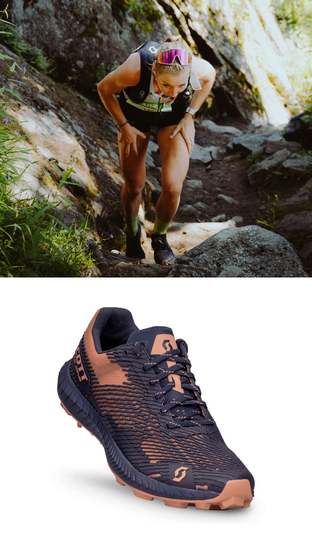 Iris Pessey running with the SCOTT SUPERTRAC AMPHIB WOMEN'S SHOE