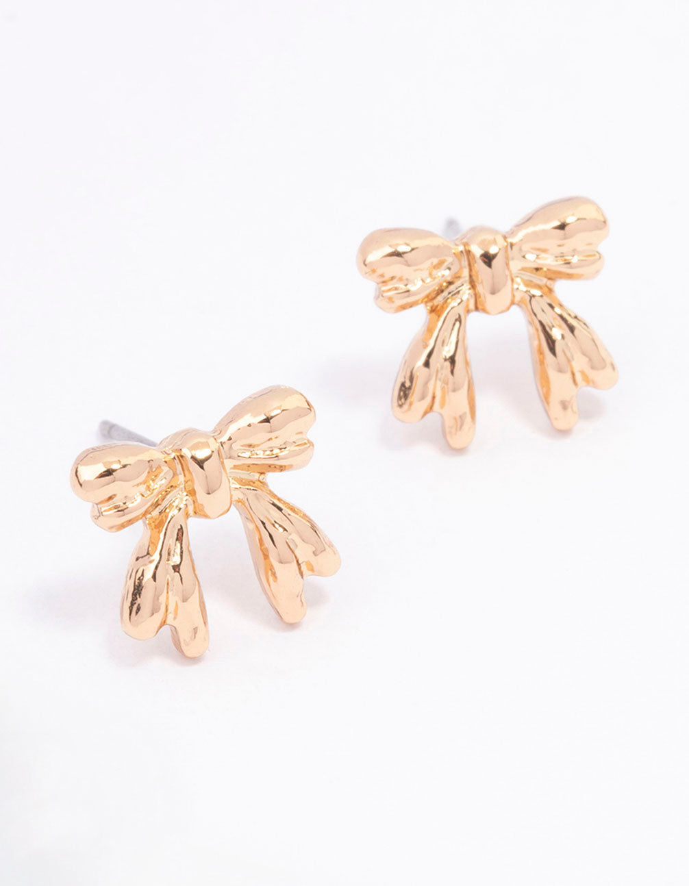 Image of Gold Decorative Bow Stud Earrings