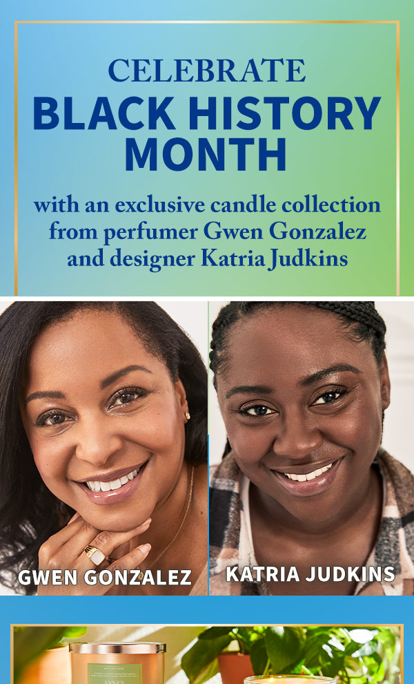 Celebrate Black History Month with an exclusive candle collection from perfumer Gwen Gonzales and designer Katria Judkins.