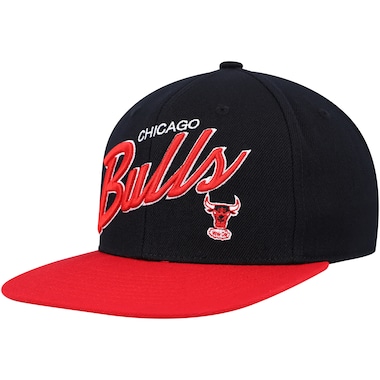  Mitchell & Ness Black/Red  Team Script 2.0 Fitted Hat