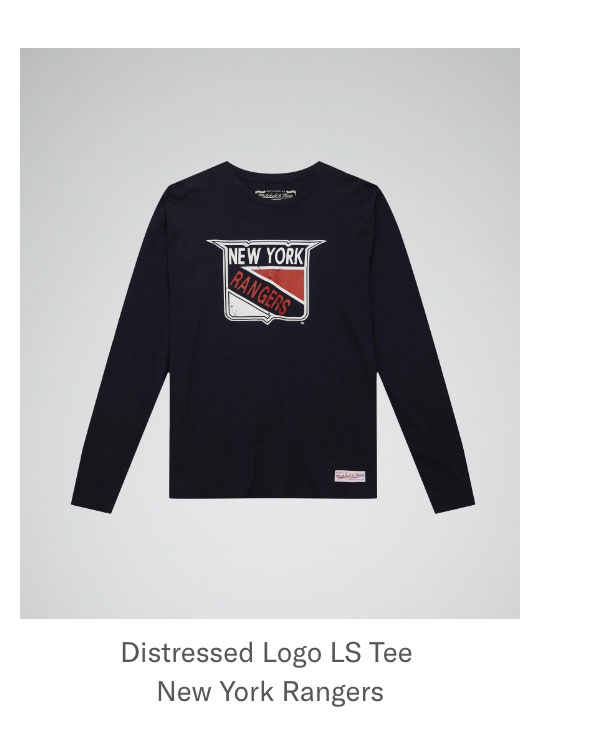 Distressed Logo LS Tee New York Rangers