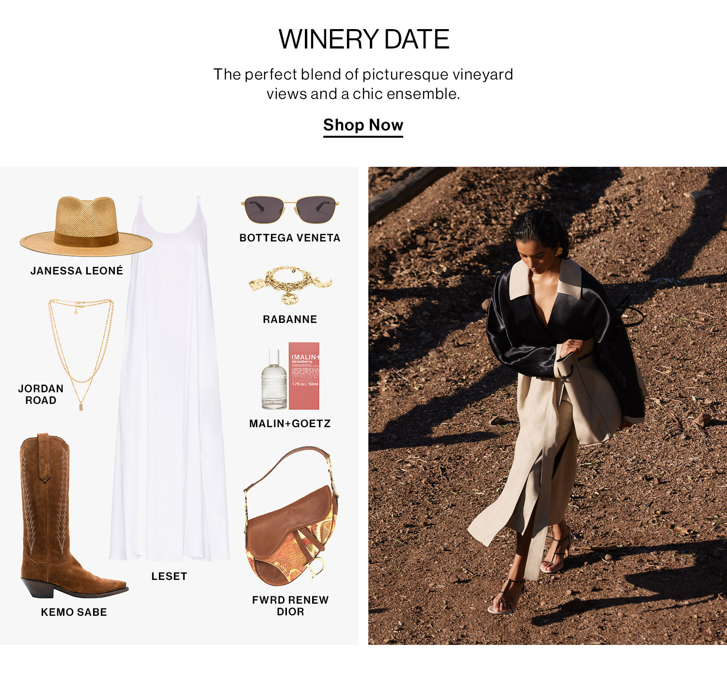 Winery Date. The perfect blend of picturesque vineyard views and a chic ensemble. Shop Now