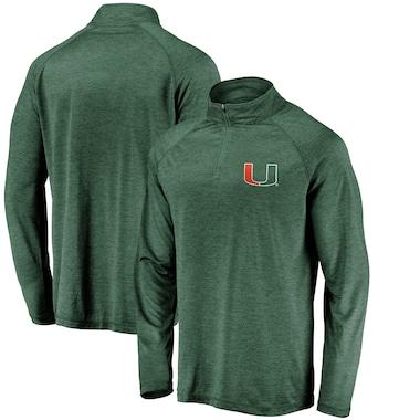  Fanatics Branded Green  Lightweight Striated Raglan Quarter-Zip Top