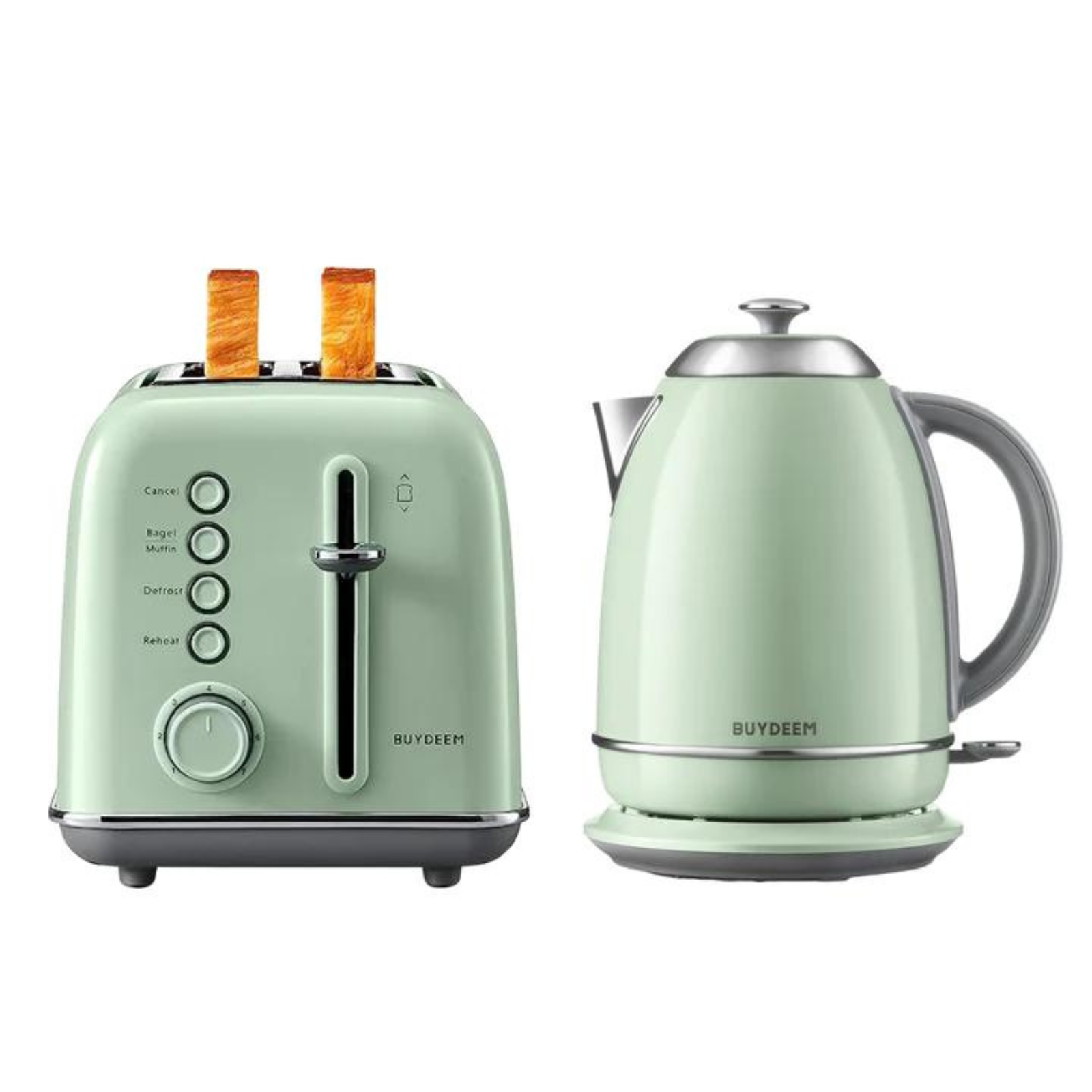 2-Slice Toaster with Electric Kettle - Cozy Greenish / Cozy Greenish