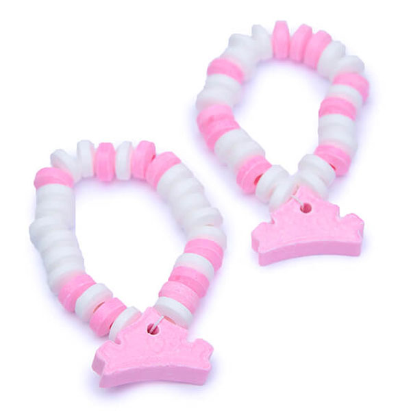 127980 - Pink and White Candy Bracelets: 12-Piece Bag