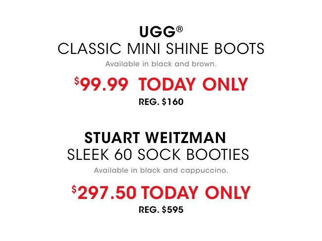 UGG CLASSIC MINI SHINE AND STUART WEITZMAN BOOTS