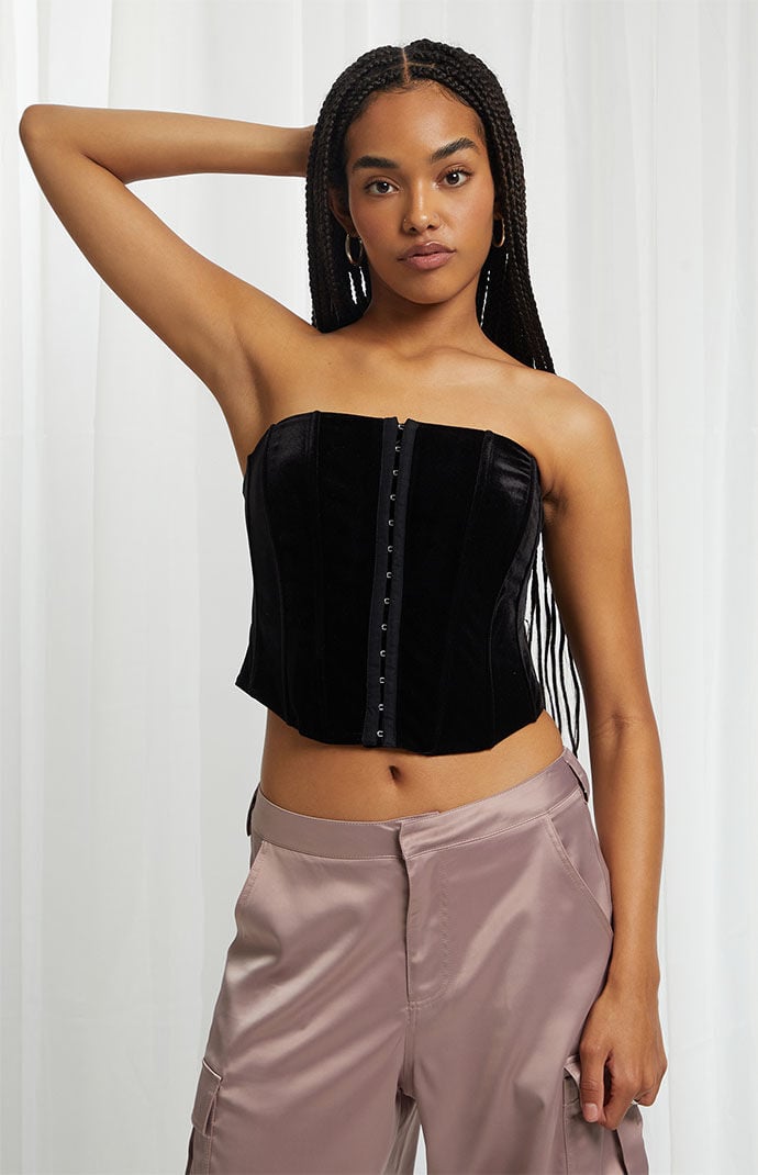 Image: Sienna Strapless Velvet Tube Top