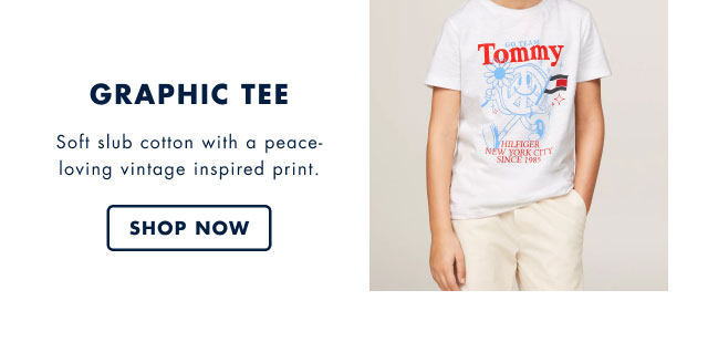 Graphic tee Soft slub cotton with a peace- loving vintage inspired print. Shop now                                         