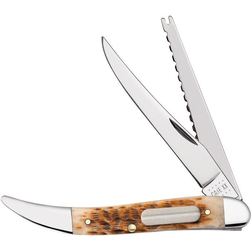 Case 10726 Fishing Knife Amber Bone