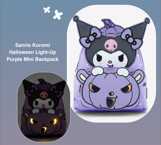 Sanrio Kuromi Halloween Light-Up Purple Mini Backpack