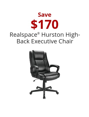 Save $170 Realspace® Hurston High-Back Executive Chair