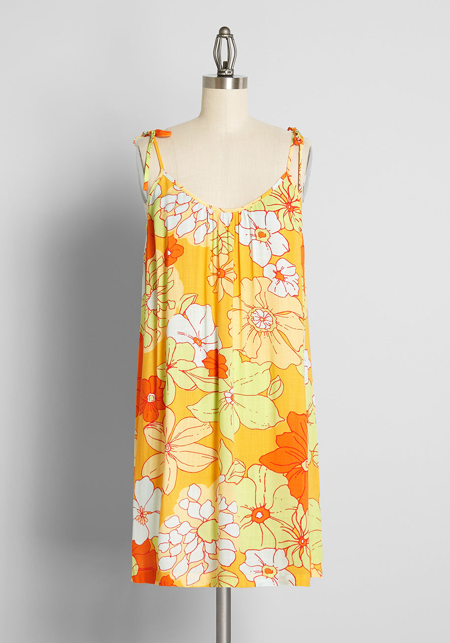 Image of Paradise-Worthy Tie-Shoulder Dress