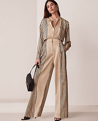 The Pleated Wide Leg Pant in Satin