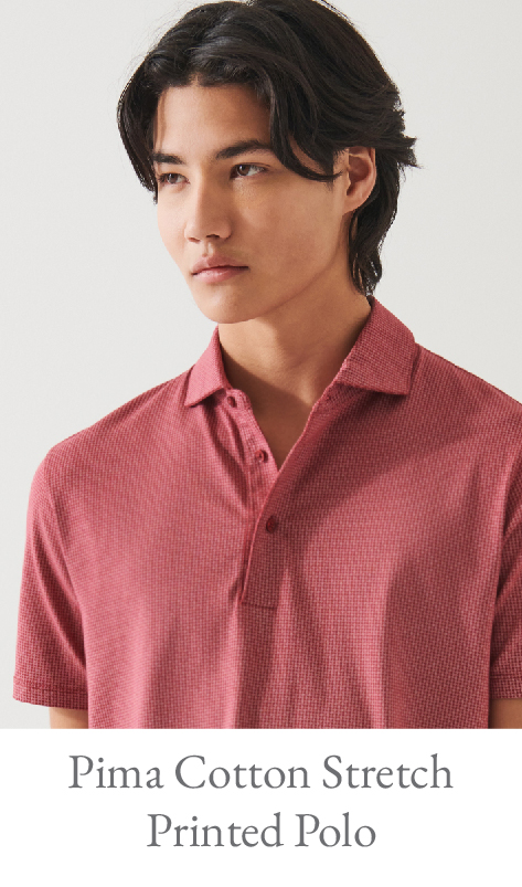 PIMA COTTON STRETCH PRINTED POLO