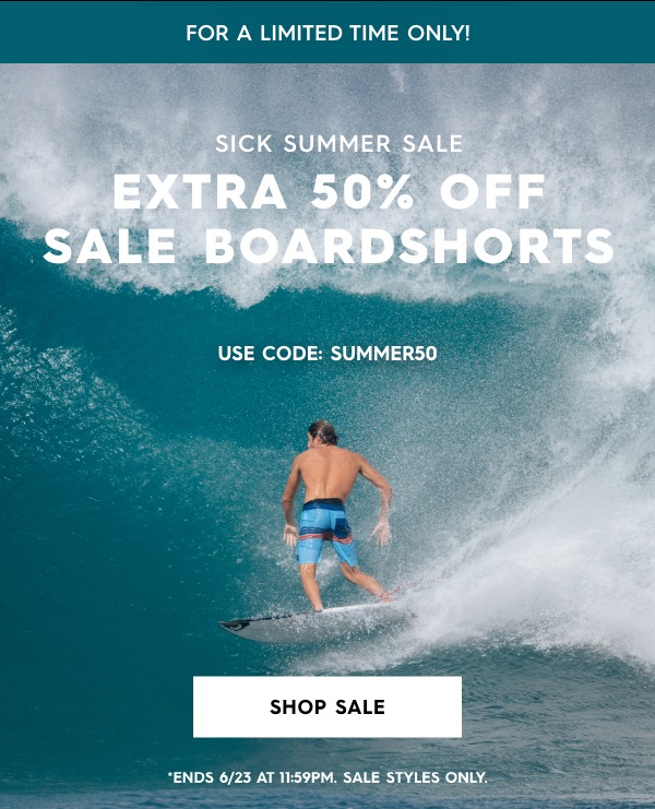 Extra 50% Off Sale Boardshorts