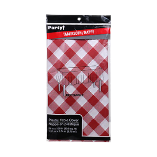 54x108-in. gingham plastic table cover