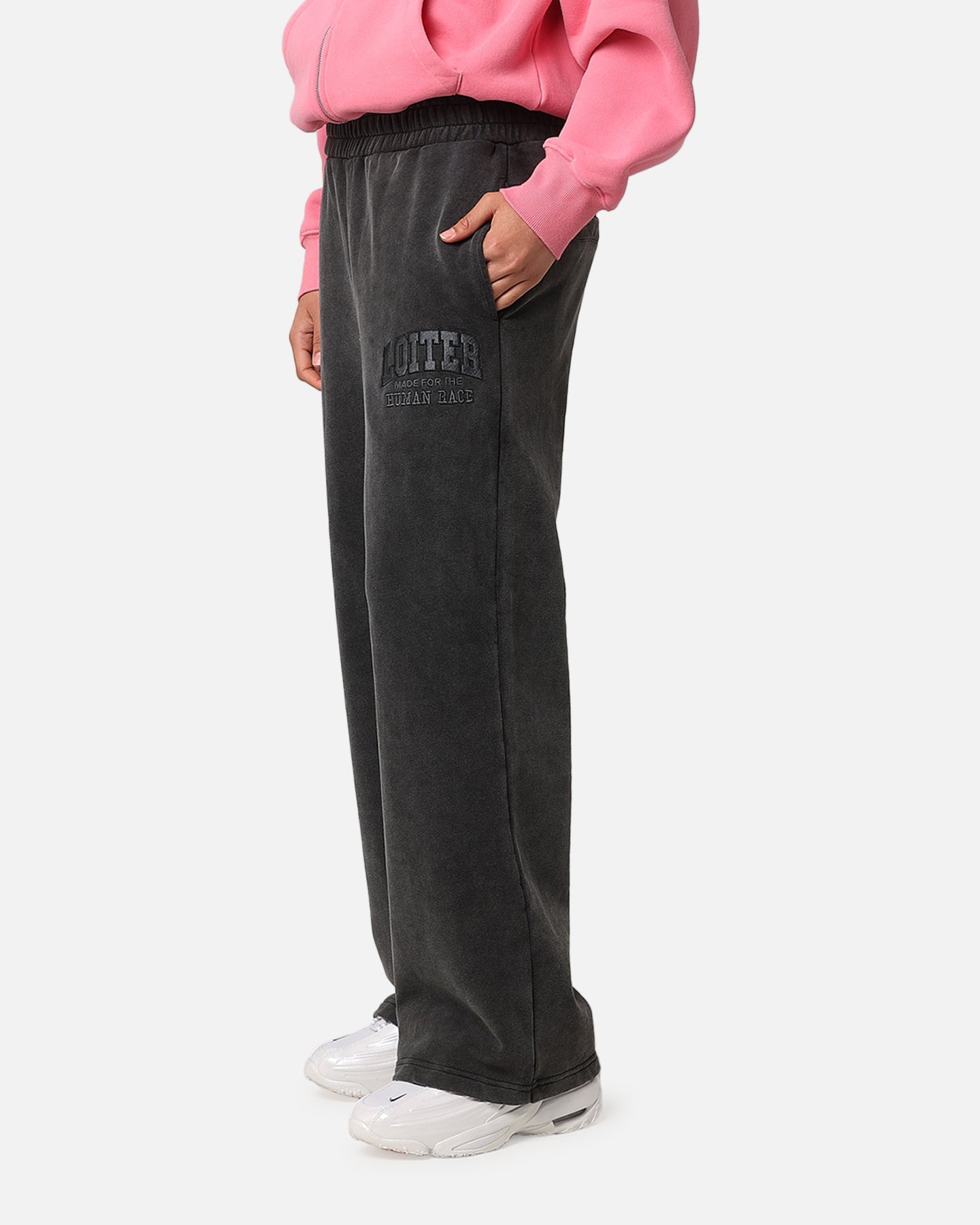 Image of Loiter College Dropout Trackpants Washed Black