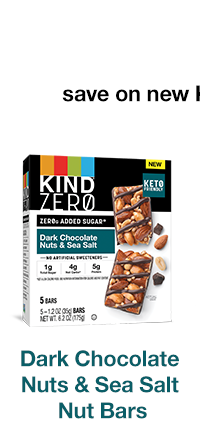 Dark Chocolate Nuts & Sea Salt KIND ZEROg Added Sugar Bars