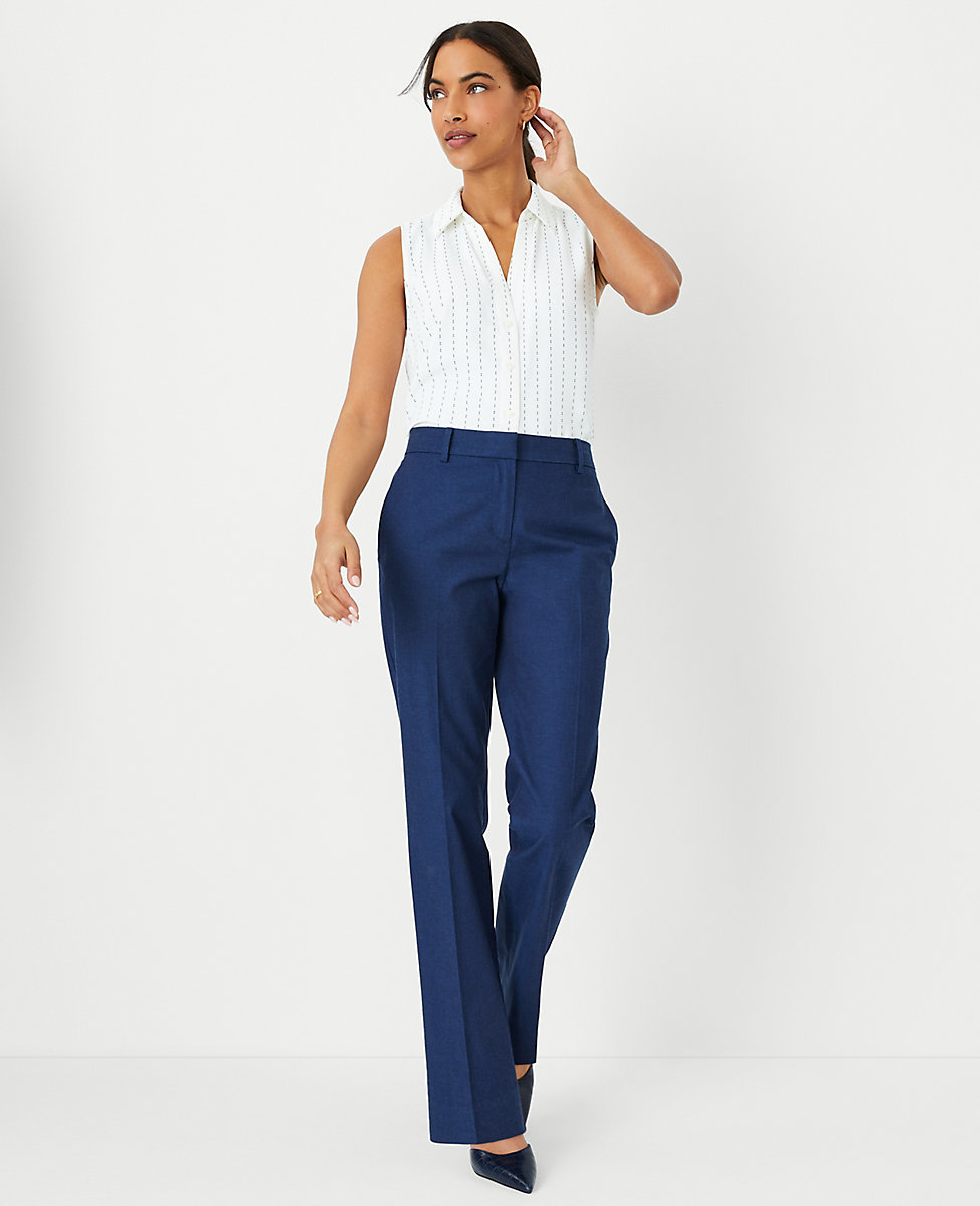 The Sophia Straight Pant in Polished Denim