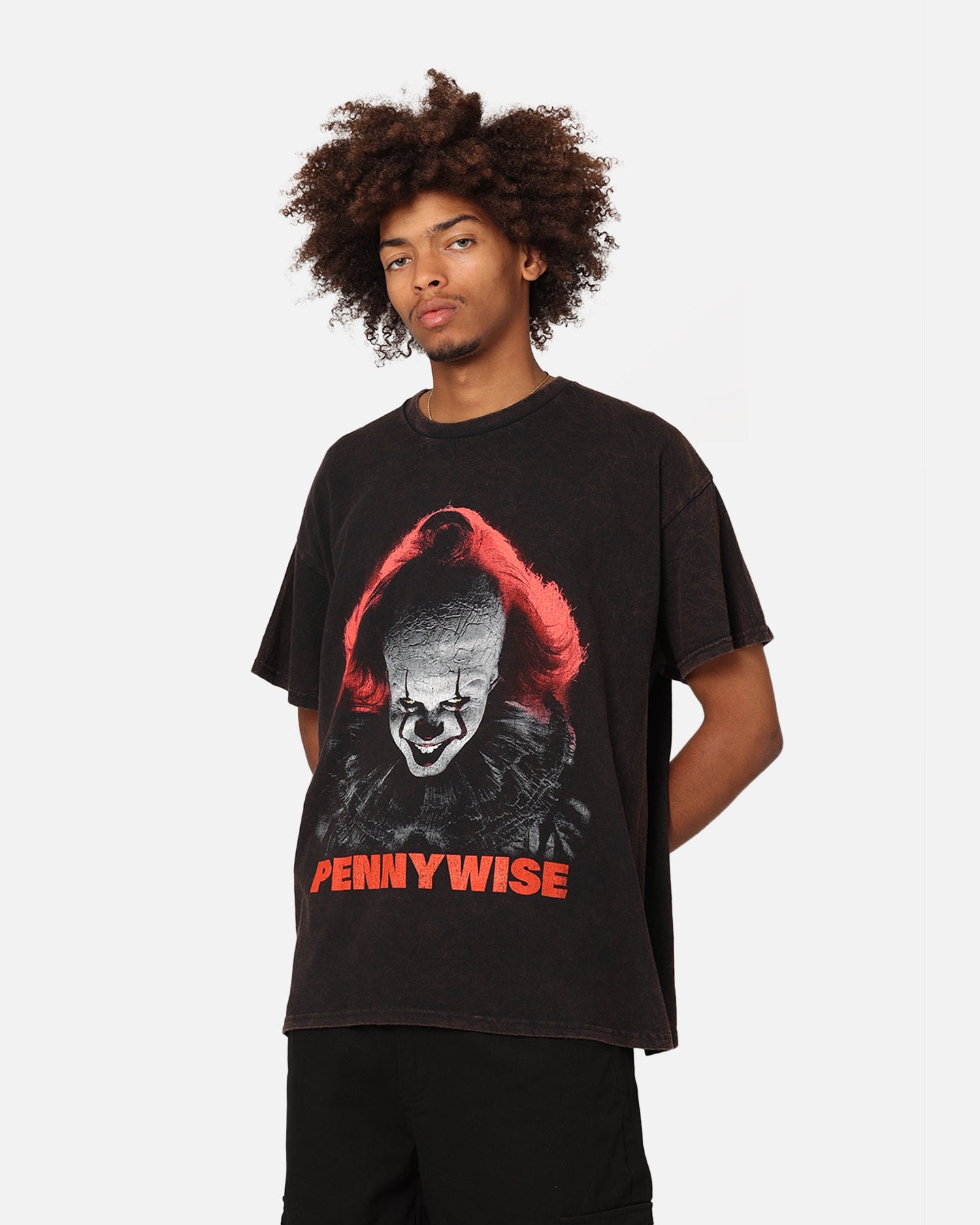 Image of Goat Crew X Warner Bros. Entertainment Pennywise Face Vintage T-Shirt Black Wash