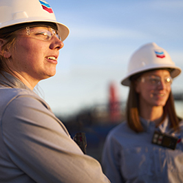 Two women in hard hats