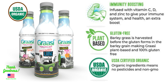 GRAASI Organic Barley Water - Chosen Top Gluten-Free Brand