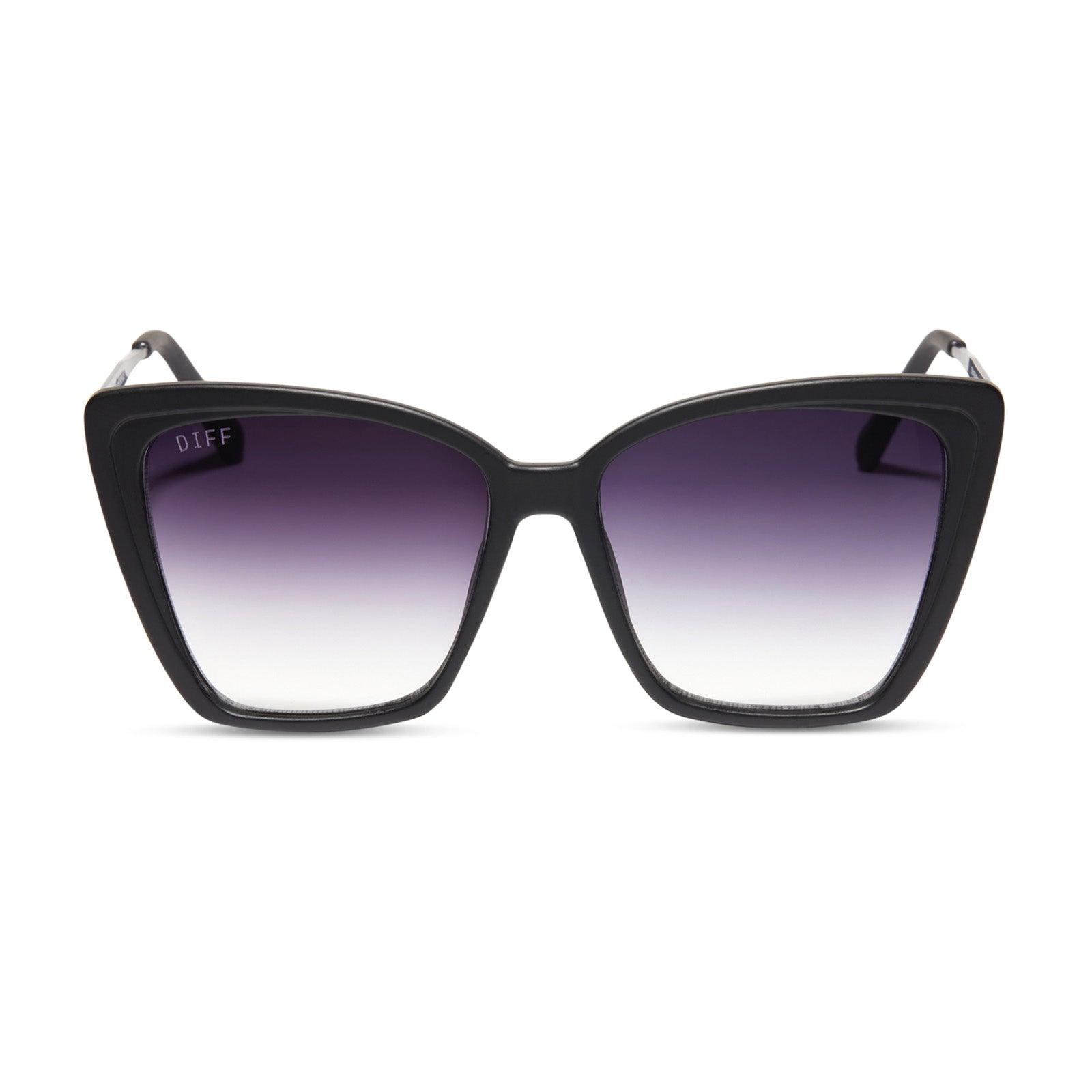 Image of HEIDI - MATTE BLACK + GREY GRADIENT SHARP SUNGLASSES