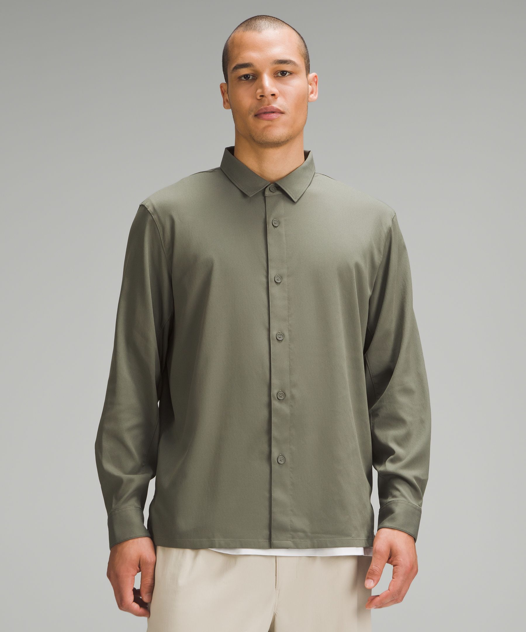 Relaxed-Fit Long-Sleeve Button-Up