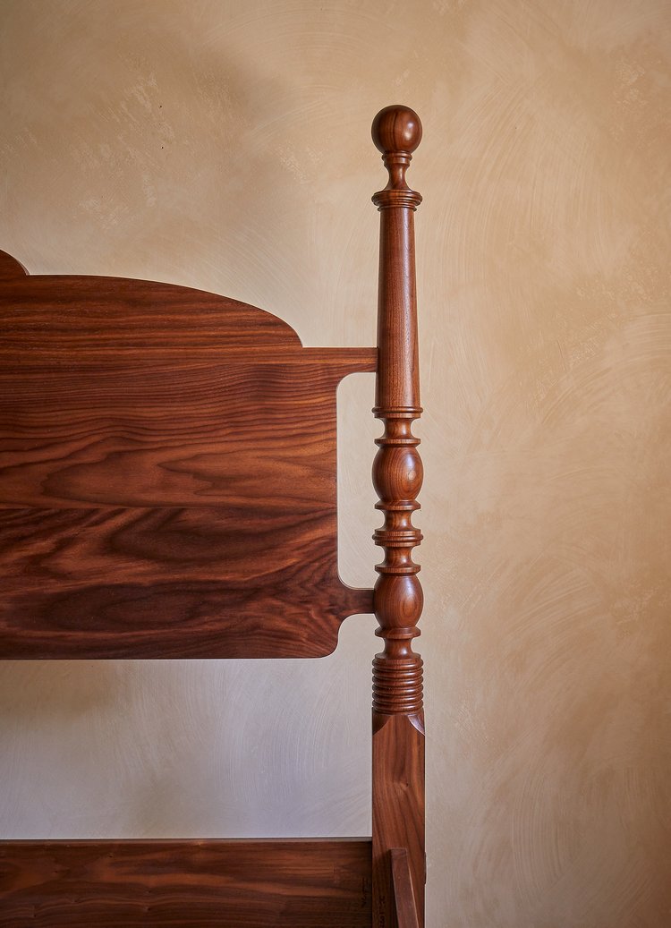 Four Poster No. 1 Bed Post Detail in Natural Walnut