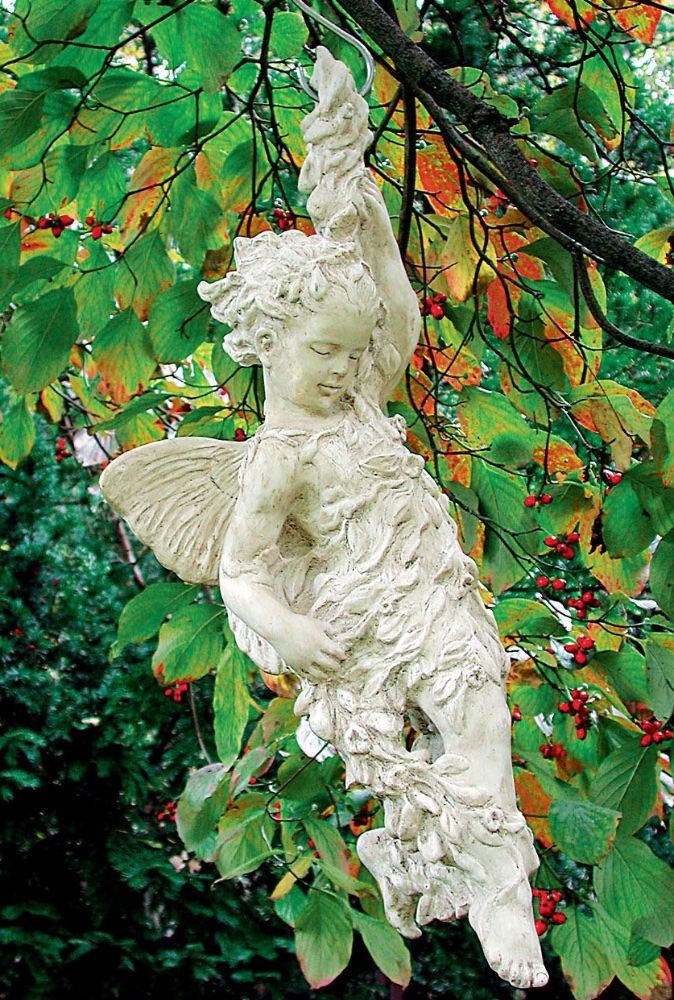 Fairy on Vine Garden Sculpture