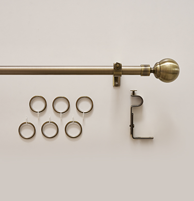 Custom Ball Finial Curtain Rod with Ball Finials