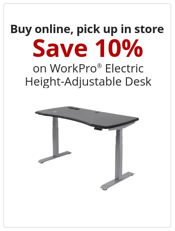 Save 250 WorkPro® Electric Height-Adjustable Desk