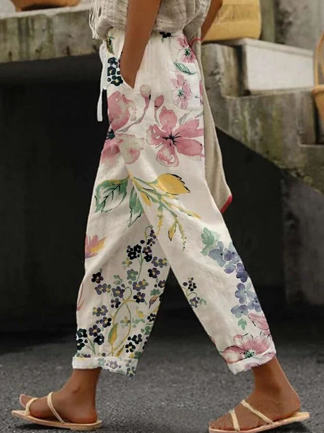 Casual Floral Long Pant