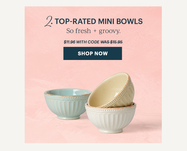 2. TOP-RATED MINI BOWLS  So fresh + groovy.  $11.96 WITH CODE  [SHOP NOW]