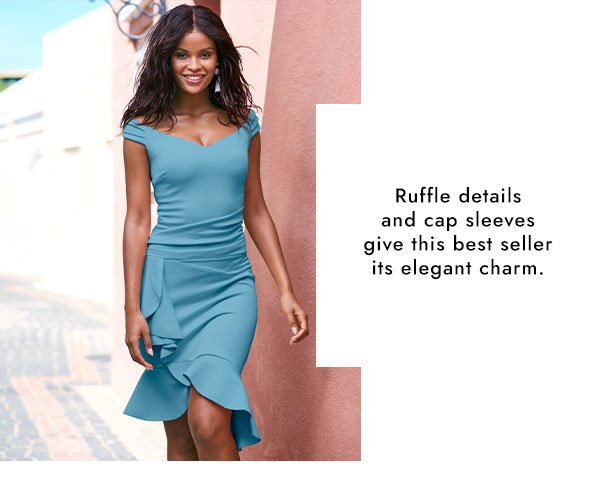 Cap Sleeve Ruffle Detail Dress