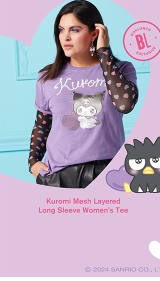 Kuromi Mesh Layered Long Sleeve Women's Tee