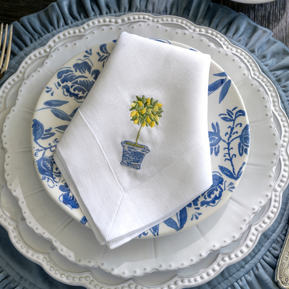 Image of Lemon Topiary Large Napkin