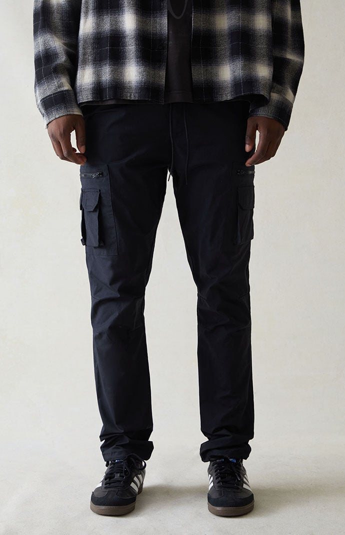 Image: Eco Stretch Black Slim Cargo Pants