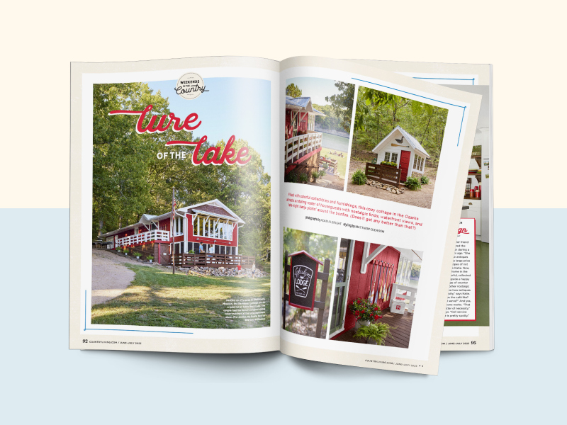 Country Living Magazine interior page ''Lure of the Lake''