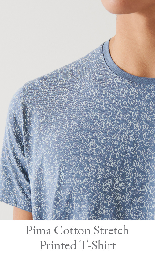 PIMA COTTON STRETCH PRINTED T-SHIRT