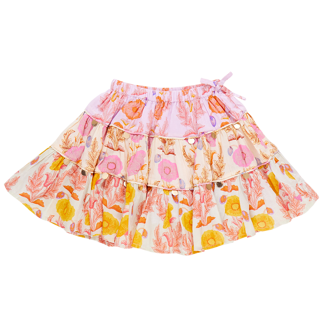 Image of Girls Allie Skirt - Gilded Floral Mix