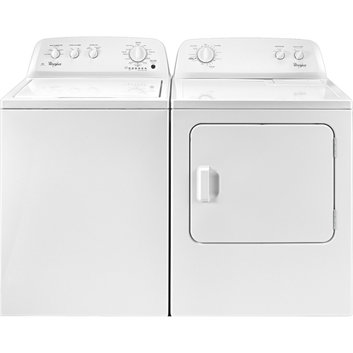 Whirlpool 3.5 CuFt Top Load Washer with 7.0 CuFt Electric Dryer with AutoDry™ Drying System in White