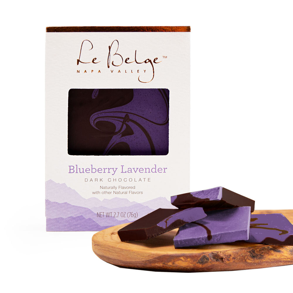 Image of Color Splash Blueberry Lavender Dark Chocolate 2.7 oz Bar