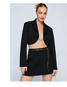 Chain Detail Tailored Cropped Blazer