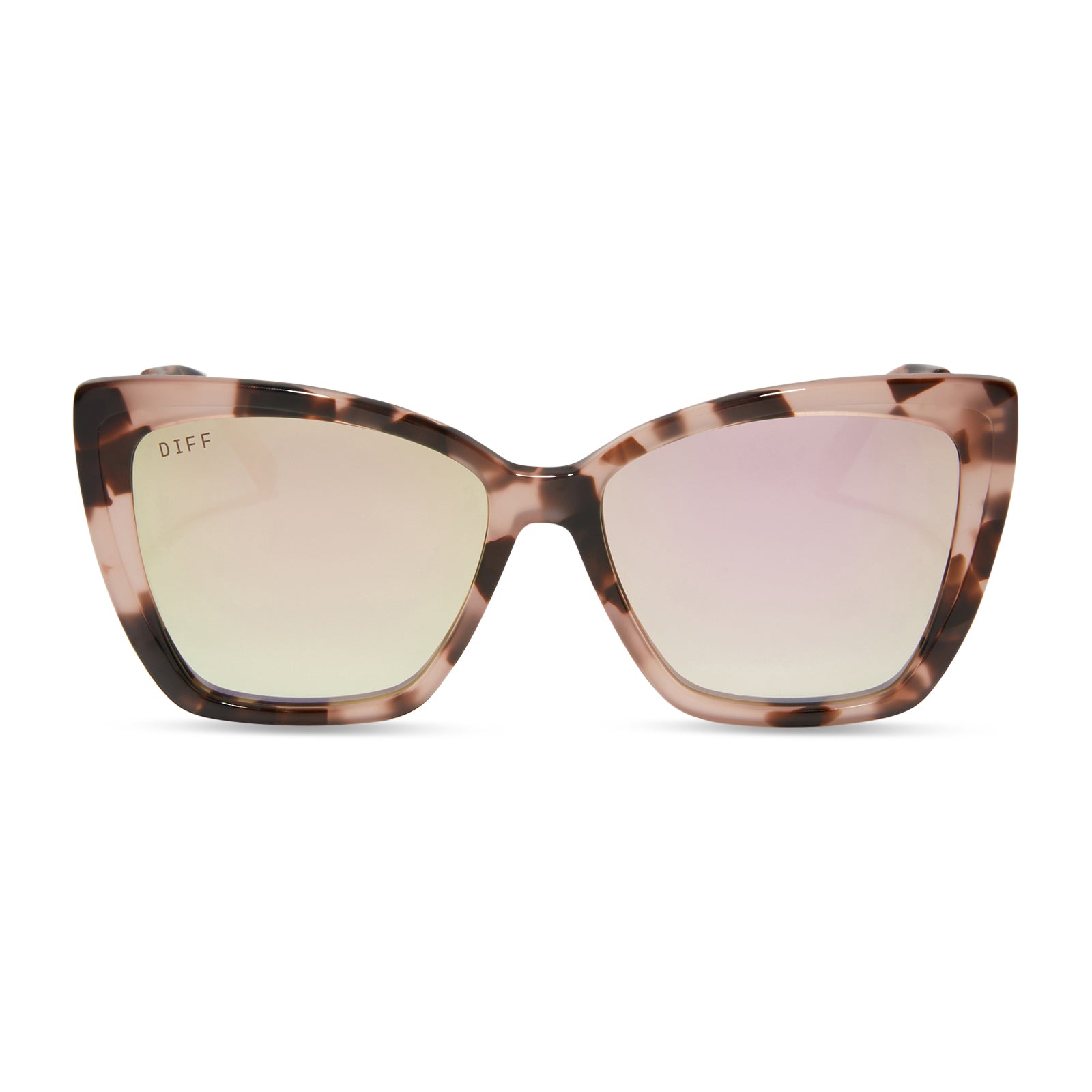 Image of BECKY II - HIMALAYAN TORTOISE + TAUPE MIRROR POLARIZED SUNGLASSES