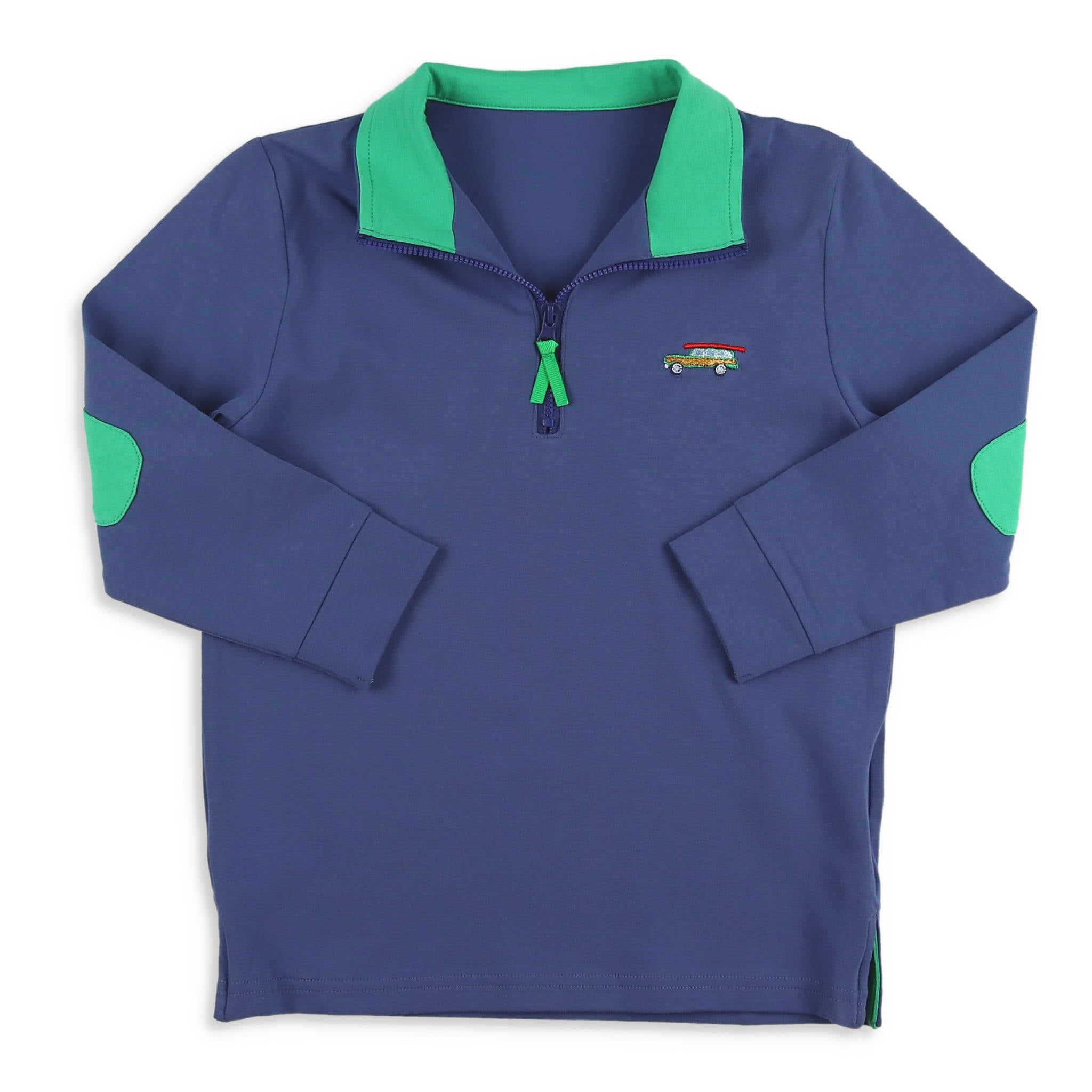 Image of Boys Quarter Zip - Midnight Blue Wagoneer