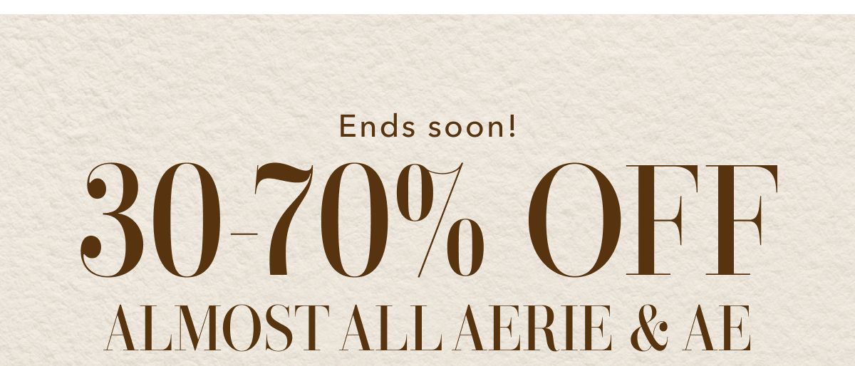 30-70% Off Almost All Aerie & AE